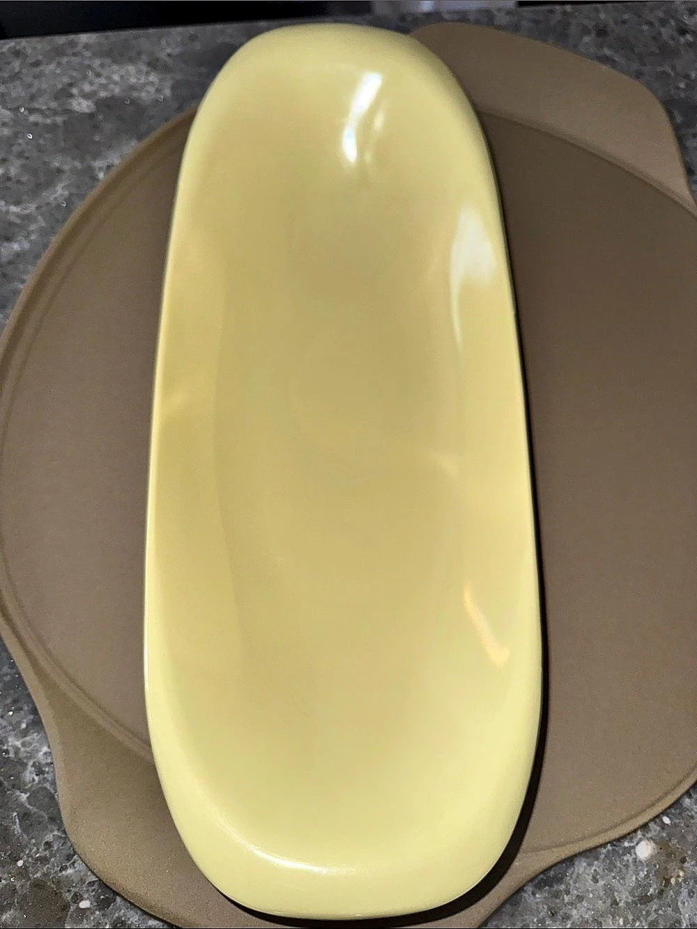 Boontonware butter yellow serving dish 609